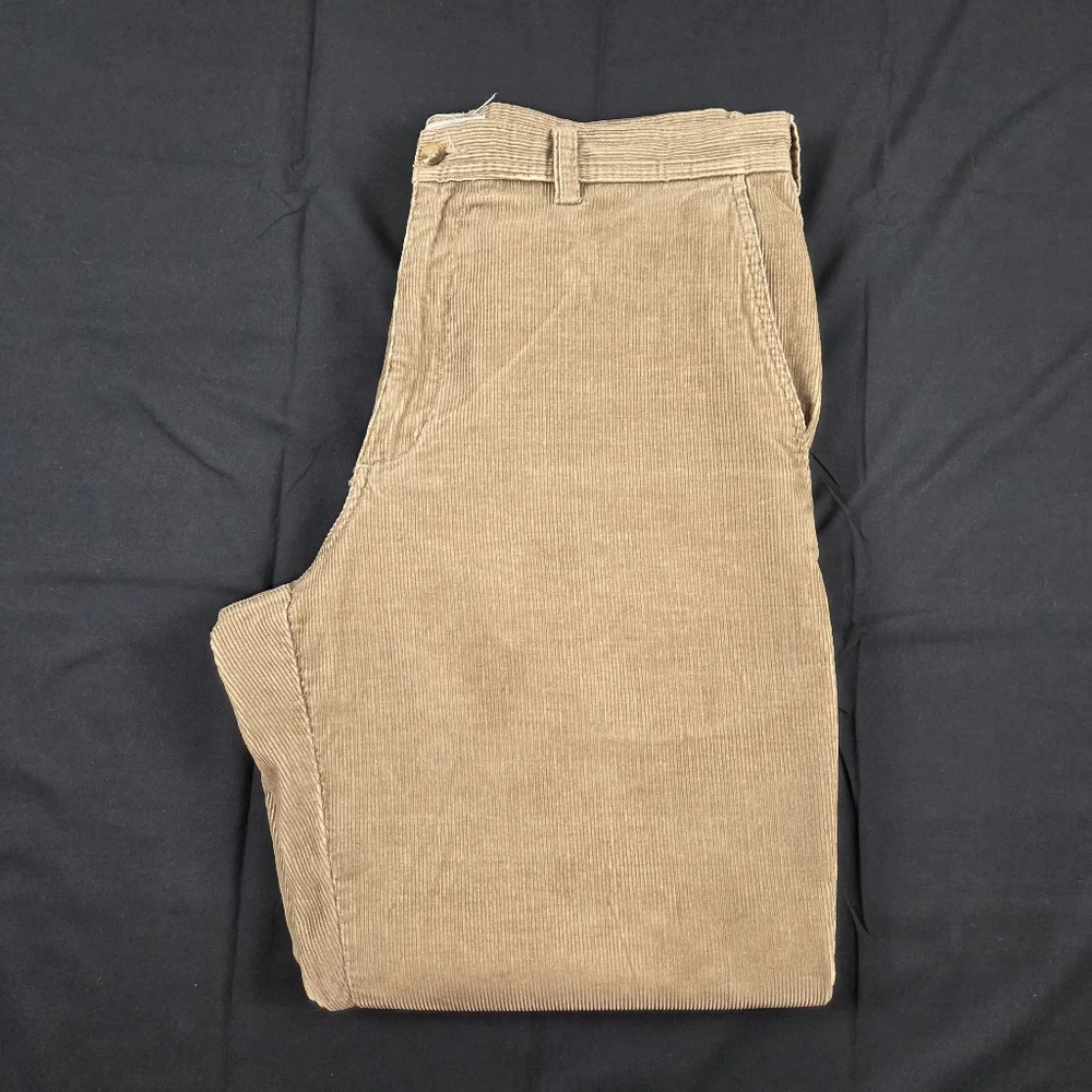 Redhead Corduroy Pants Mens 38x30 Tan Relaxed Fit Straight Leg 100% Cotton